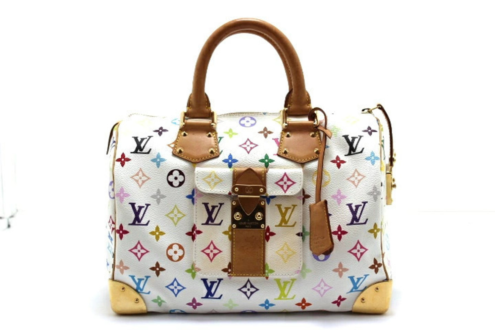 LOUIS VUITTON Speedy Multicolor Blanc White